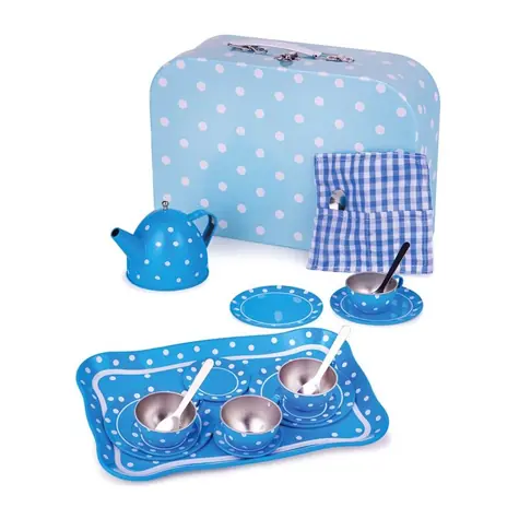 Bigjigs Toys Zestaw do herbaty w niebieskie kropki / od 3 lat