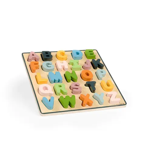 Bigjigs Toys Drewniane puzzle z wielkimi literami - ABC / od 18 miesiąca