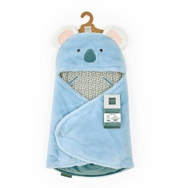 Doudou Pluszowy niebieski koc z kapturem Yoca le koala 70 cm / od 0 lat