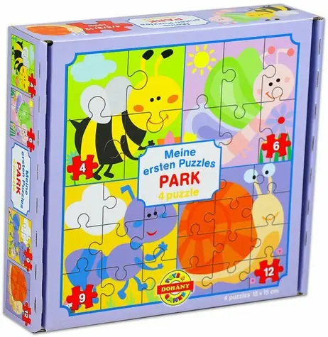 DOHANY Puzzle Życie na łące 4 w 1 / 4 i 6 i 9 i 12 elementów / od 2 lat