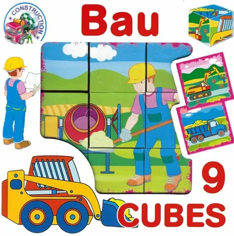 DOHANY Kostki obrazkowe Budowa / 9 kostek / od 3 lat