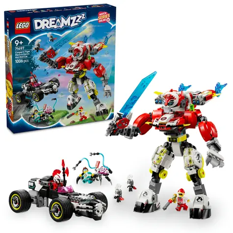 LEGO® DREAMZzz™ 71497 Tygrysi Mech Coopera i Hot Rod Zero / Liczba elementów: 1006 / od 9 lat