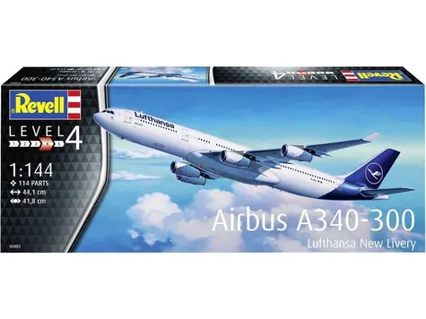 Revell A340-300 Lufthansa Nowe Malowanie / Model Plastikowy / 1:144