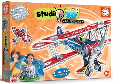 Educa Studio Model 3D Dwupłatowiec / 56 elementów / od 5 lat