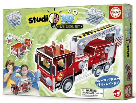 Educa Studio model 3D Wóz strażacki / 57 elementów / od 5 lat