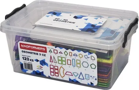 MAGFORMERS Geometria 3: 2D i 3D - opakowanie 123 szt.