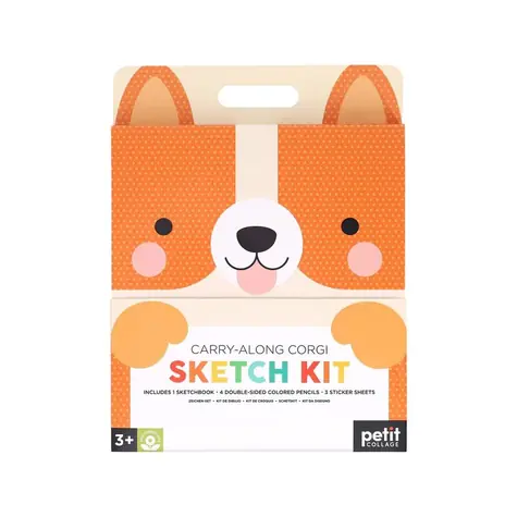 Petit Collage Travel Art Set Corgi / od 3 lat 