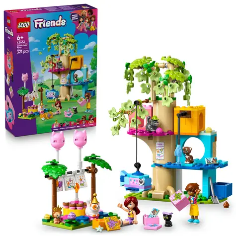 LEGO® Friends 42666 Urodziny kota i domek na drzewie / Liczba elementów: 321 / od 6 lat