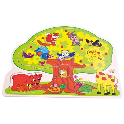 Bino Puzzle wesołe zwierzęta / od 12 miesięcy
