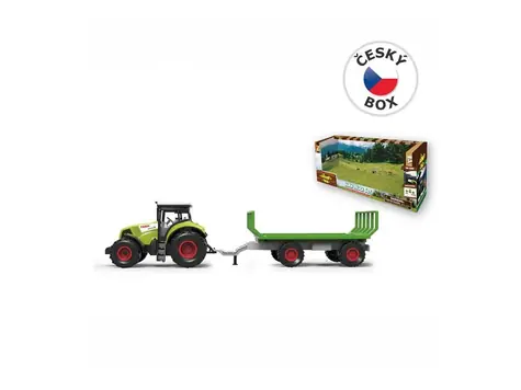 MaDe 07210 - Traktor z przyczepą, z dźwiękiem i światłem, 12,5 x 34,5 cm