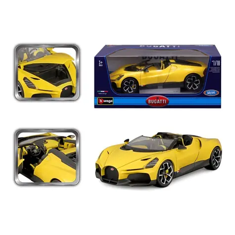 Bburago TOP - Bugatti Mistral - Żółty / skala 1:18