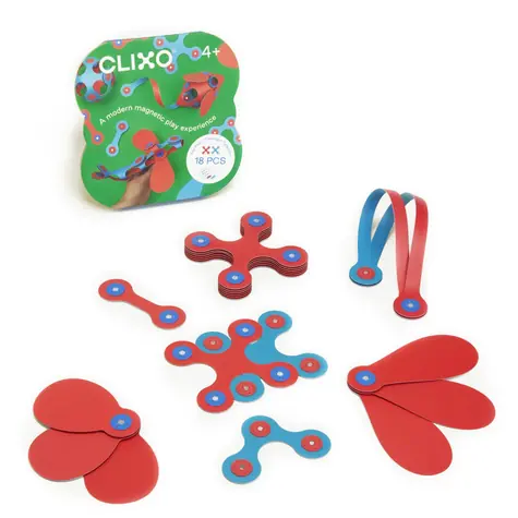 Zestaw magnetyczny Clixo Itsy Flamingo & Turquoise / 18 elementów / od 4 lat