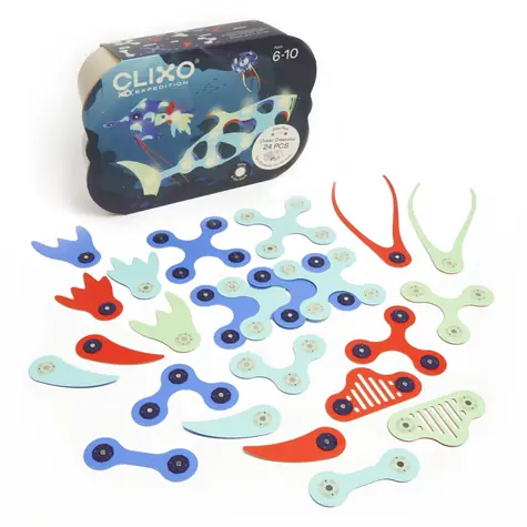 Zestaw magnetyczny Clixo Ocean Creatures / 24 elementy / od 6 lat
