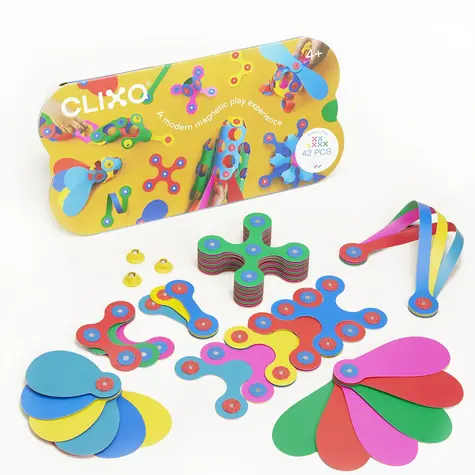 Zestaw magnetyczny Clixo Rainbow / 42 elementy / od 4 lat