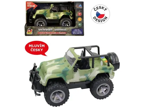 MaDe 03226 Wojskowy Jeep na kole zamachowym z prawdziwym głosem załogi / od 3 lat