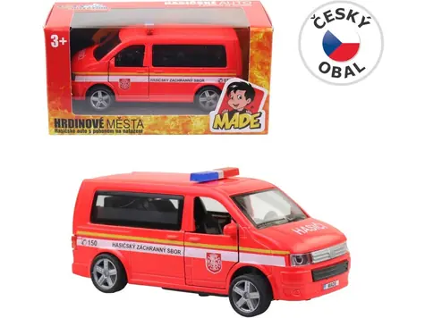 Wóz strażacki MaDe Auto, wzór CZ i pudełko / od 3 lat