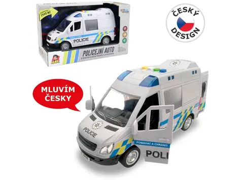  Furgonetka policyjna MaDe Auto na kole zamachowym z prawdziwymi głosami załogi / 21 cm / od 3 lat