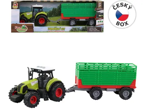 MaDe 07212 Traktor z przyczepą, z dźwiękiem i światłem / 12,5 x 34,5 x 10,5 cm / od 3 lat