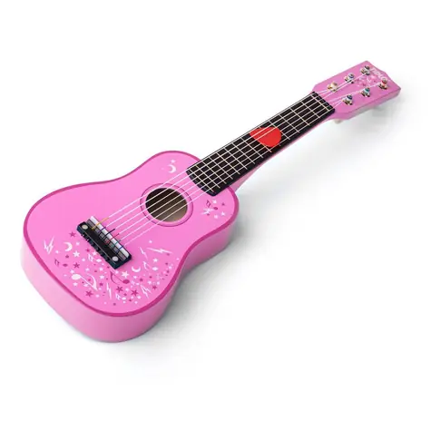 Tidlo Drewniana Gitara Gwiazda Różowa