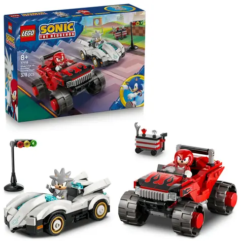 LEGO® Sonic the Hedgehog™ 77118 Silver i jego samochód kontra Knuckles i jego monster truck / Liczba elementów: 378 / od 8 lat