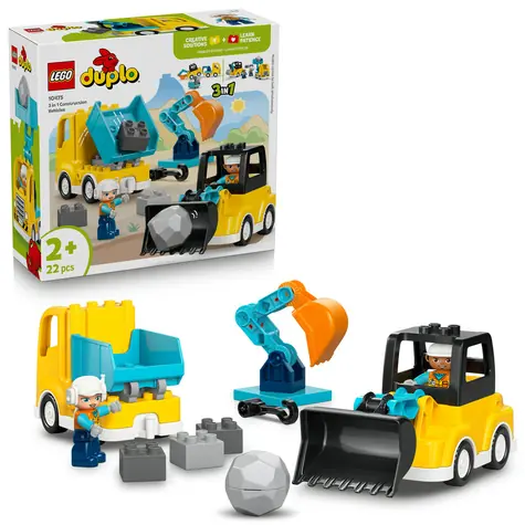 LEGO® DUPLO® 10475 Pojazdy budowlane 3 w 1 / Liczba elementów: 22 / od 2 lat