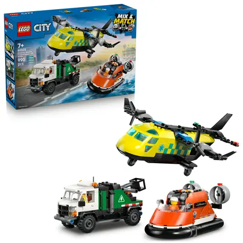 LEGO® City 60505 Remix: Samolot, ciężarówka serwisowa i poduszkowiec / Liczba elementów: 990 / od 7 lat