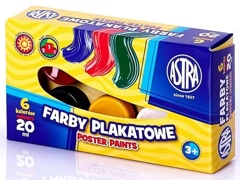 Farby temperowe ASTRA 6x20ml / od 3 lat