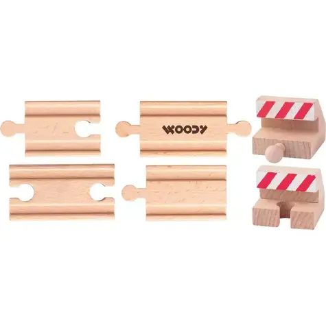 Akcesoria do torów Woody Track - łączenie torów i ograniczników / 6 szt. / od 3 lat