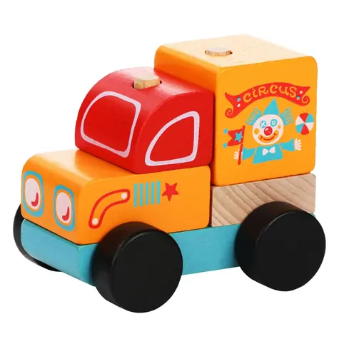 CUBIKA 13166 Wóz cyrkowy - układanka drewniana / 5 części / od 18 miesięcy