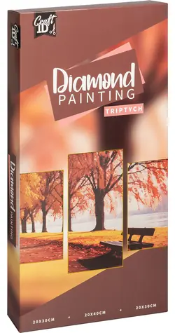 CRAFT ID Obraz diamentowy na ramie Tryptyk krajobrazowy 40x20 cm + 30x20 cm
