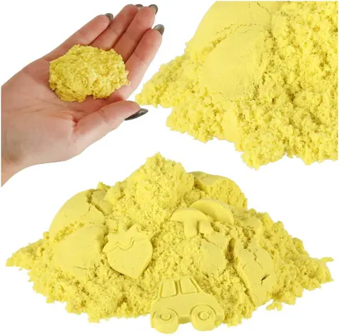 KIK Piasek kinetyczny żółty 1kg / od 3 lat
