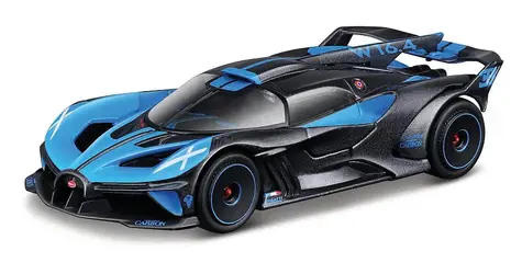 Bburago RACE Bugatti Bolide w ozdobnym pudełku - metalik niebiesko-czarny 1:43 / od 14 lat