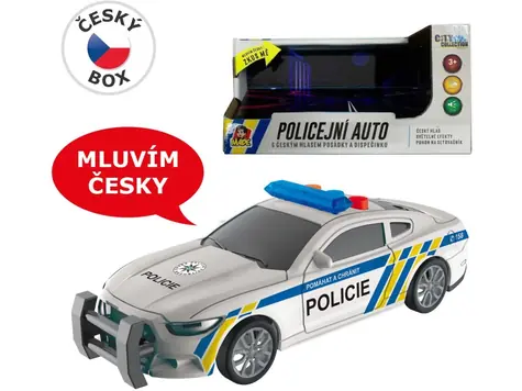 Wykonano 10710 - Radiowóz policyjny na kole zamachowym / 17 cm / 3x AG13 / od 3 lat