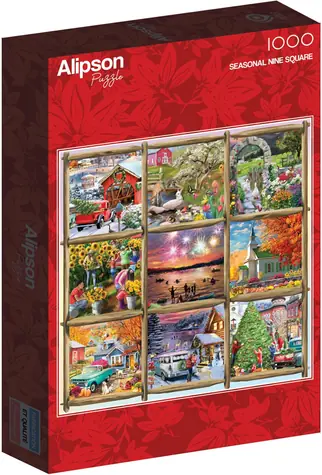 ALIPSON Puzzle kwadratowe Kolaż wiosna, lato, jesień, zima / 1000 elementów / od 14 lat