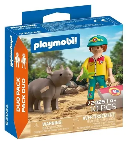 Playmobil® DuoPack 72025 DuoPack Rhino Caregiver / Liczba elementów: 10 / od 4 lat