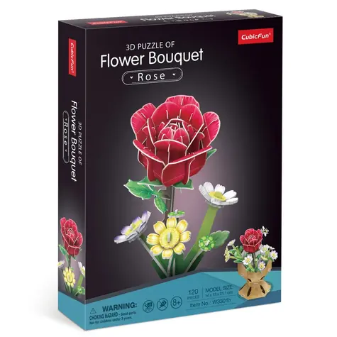 Puzzle 3D CubicFun Bukiet róż / 120 elementów / od 8 lat