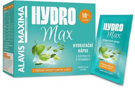 ALAVIS MAXIMA HydroMax 10 saszetek po 8 g / Napój nawadniający z elektrolitami i witaminą C / Suplement diety w proszku