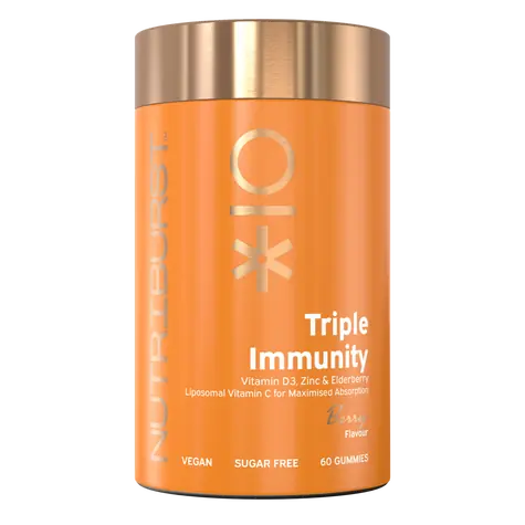 Nutriburst Premium Triple Immunity - żelki z witaminami C, D3, cynkiem i czarnym bzem, owocami leśnymi 60 szt. 
