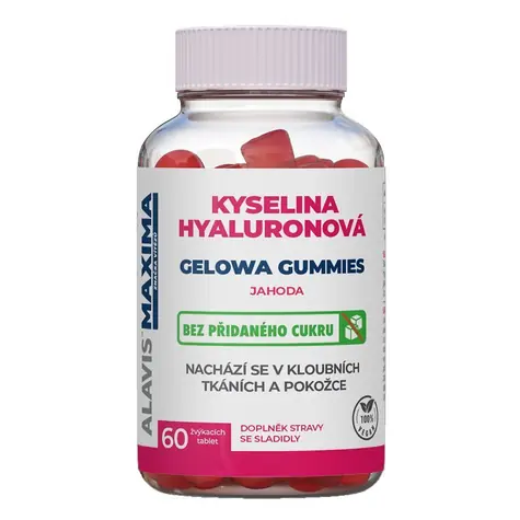 ALAVIS MAXIMA Kwas hialuronowy GELOWA GUMMIES Truskawka 60 tabletek do żucia
