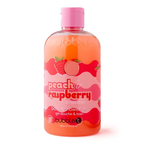 Bubble T Smoothie Peach i Raspberry Żel do kąpieli i pod prysznic 500 ml / Żel pod prysznic