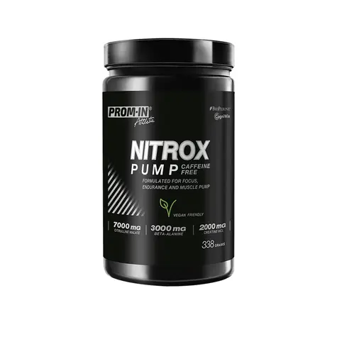 Prom-In Nitrox Pump bezkofeinowy 338 g malina cytryna
