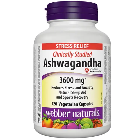 Webber Naturals Ashwagandha 3600 mg 120 kapsułek