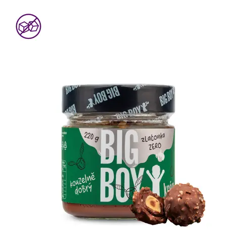 Big BOY® Zlatonka zero - Krem orzechowy z cukrem brzozowym i kawałkami chrupiących orzechów 220g