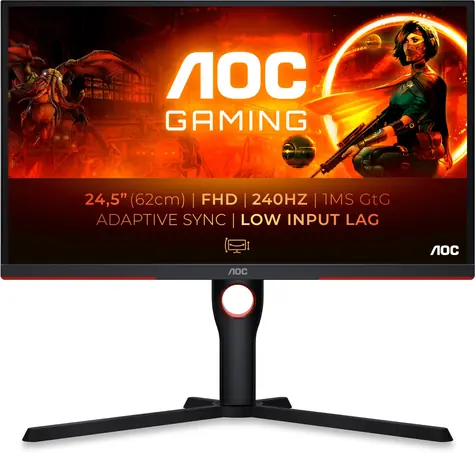 24,5" AOC 25G3ZM / VA / 1920 x 1080 / 3000:1 / 300cd / 1 ms / HDMI / DP / gniazdo 3,5 / VESA