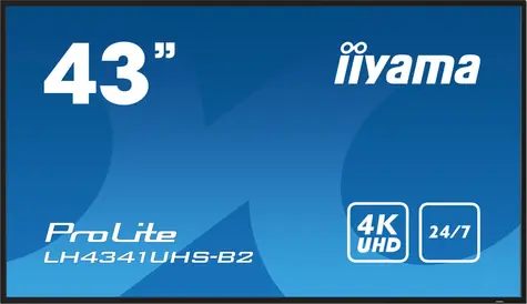 43" IIYAMA ProLite LH4341UHS-B2 czarny / IPS / 3840x2160 / 16:9 / 8ms / 1200:1 / 500cd / głośnik / VGA / HDMI 