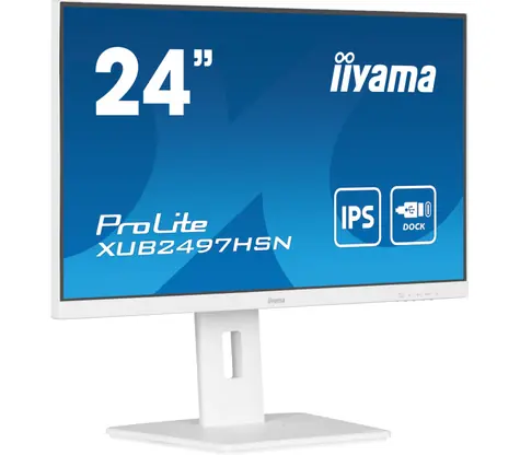 24" IIYAMA ProLite XUB2497HSN-W2 biały / IPS / 1920x1080 / 16:9 / 1 ms / 1300:1 / 300 cd / HDMI / DP / USB-C / sprzedaż