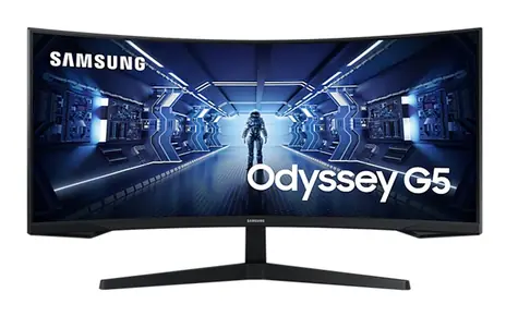 Bez pudełka - 34-calowy Samsung Odyssey G55T czarny / VA / 3440 x 1440 / 21:9 / 1 ms / 2500:1 / 250 cd / HDMI+DP / bez pudełka