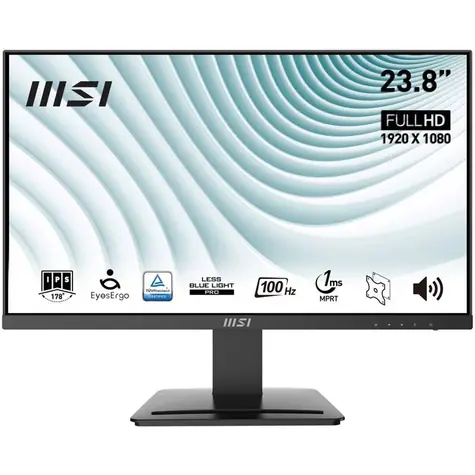 23,8" MSI PRO MP243X czarny / LED / 1920 x 1080 / IPS / 16:9 / 4 ms / 1000:1 / HDMI+DP / VESA