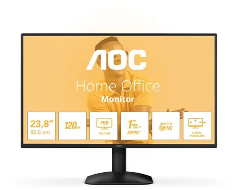 23,8" AOC 24B31H czarny / IPS / 1920x1080 / 16:9 / 4 ms / 1500:1 / 300 cd-m2 / HDMI + VGA / VESA