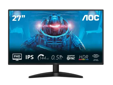 27" AOC 27B36X czarny / IPS / 1920x1080 / 16:9 / 4 ms / 1500:1 / 300 cd-m2 / HDMI + DP / VESA